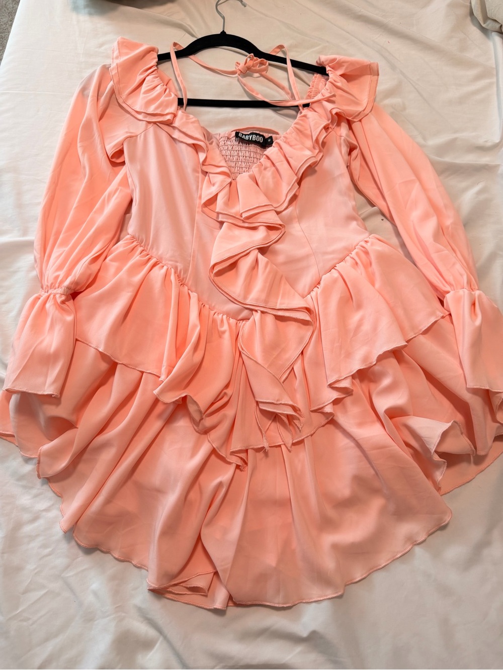 Peach Ruffle Peplum Women’s dress